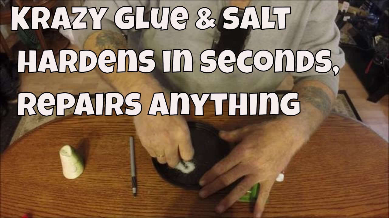 krazy glue & salt,  hard almost instantly, and stronger then just krazy glue.