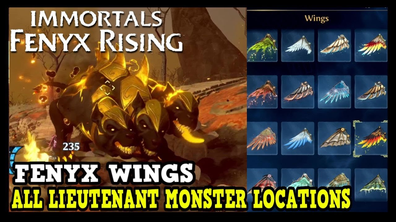 Immortals Fenyx Rising All Lieutenant Monster Locations with Wings (Wing Nut Trophy Guide)