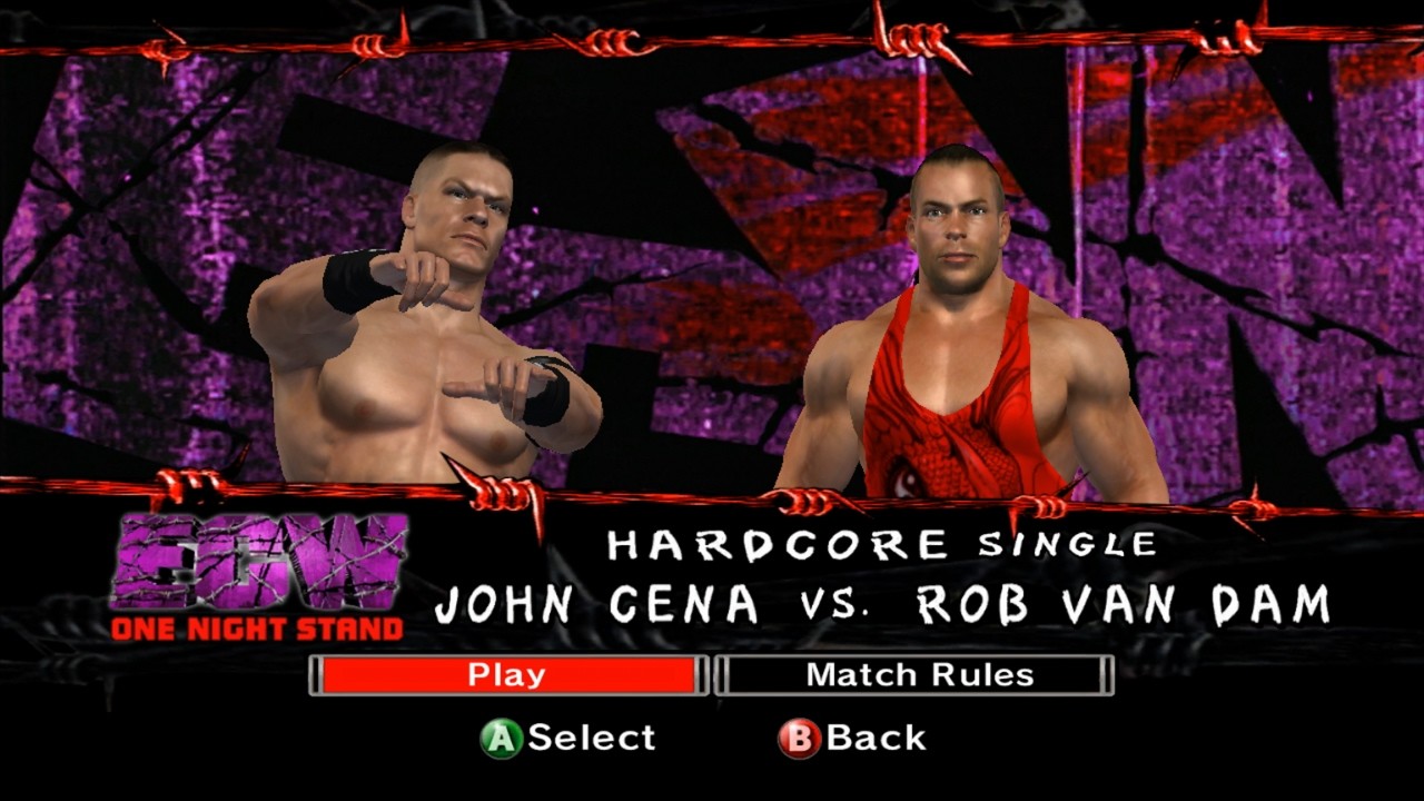 WWE SmackDown vs. RAW 2007 - John Cena vs. Rob Van Dam - Hardcore Match