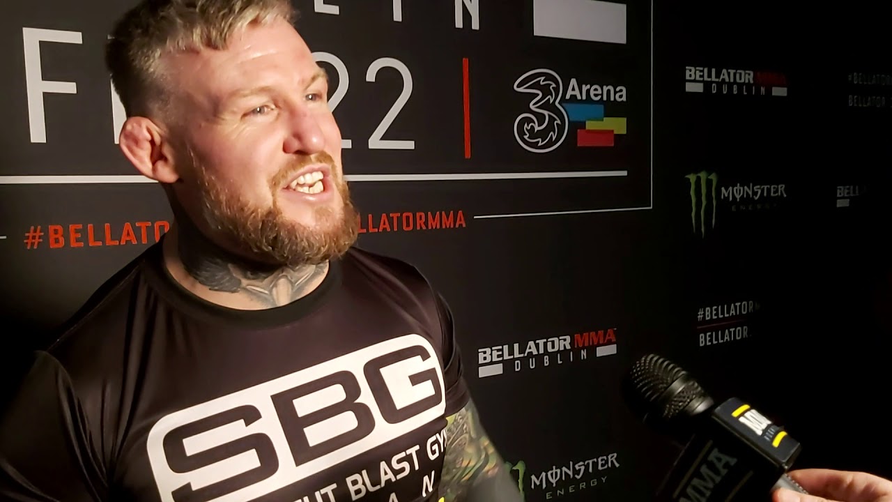 Post-Fight scrum with Charlie Ward at Bellator Dublin
