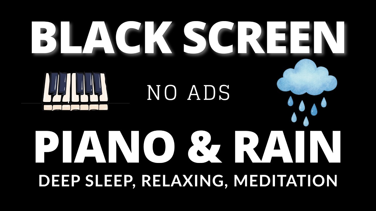 Peaceful Piano & Rain Sounds No Ads Live Stream | Black Screen for Deep Sleep, Relaxing, Meditation🎵