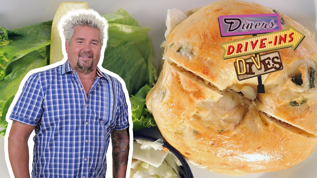 Guy Fieri Eats a SERIOUS Jalapeño Bagel in New Jersey | Diners, Drive-Ins and Dives | Food Network