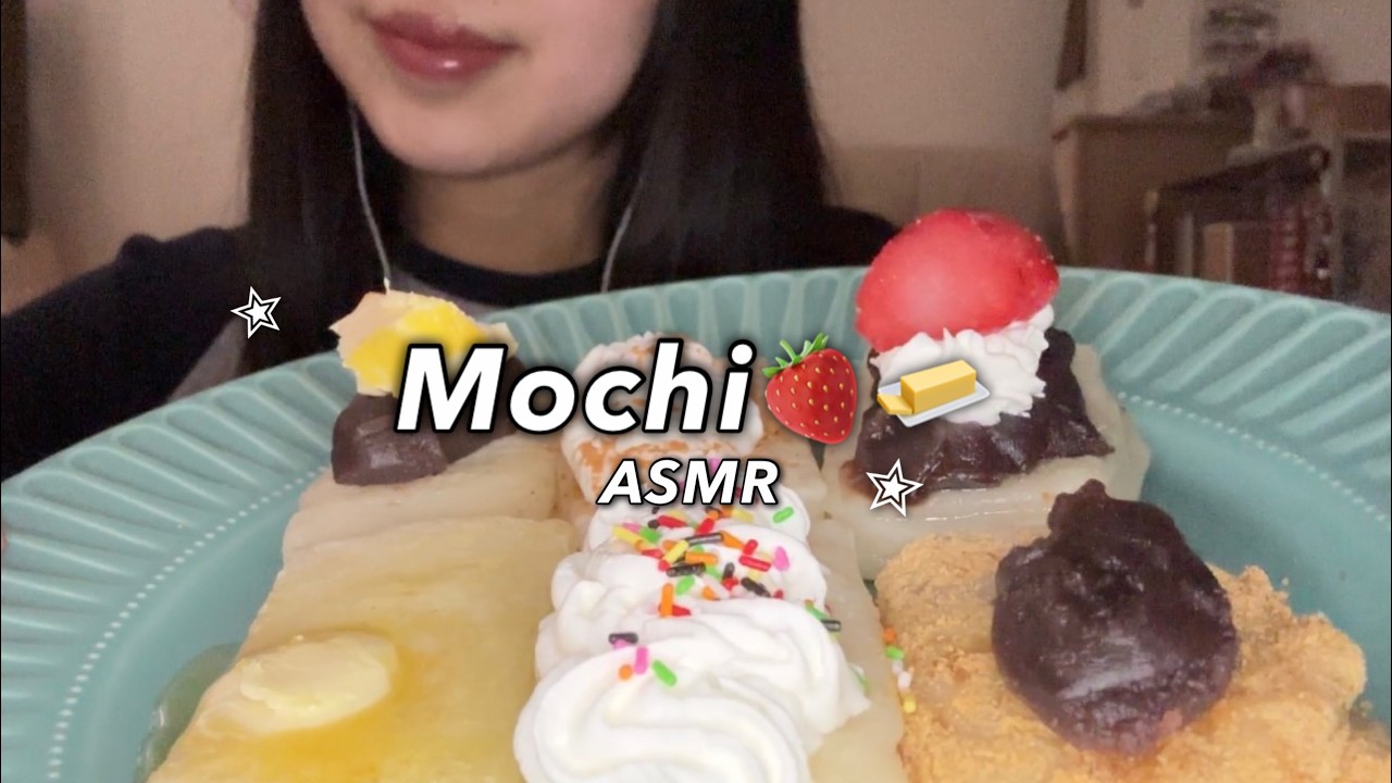 【ASMR】お餅アレンジ🍓~咀嚼音/Mukbang/Eating sounds~