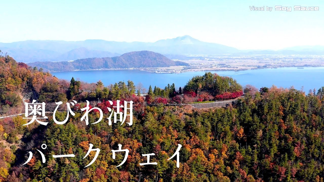 滋賀県長浜市　奥びわ湖パークウェイ 紅葉 ドローン 空撮4K UHD Mavic2Pro