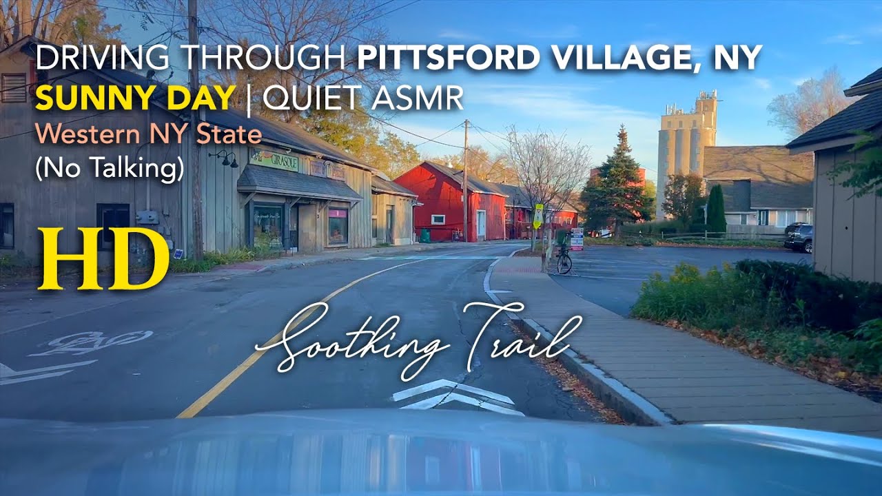 Driving Through Pittsford Village, NY in Fall (Quiet ASMR)