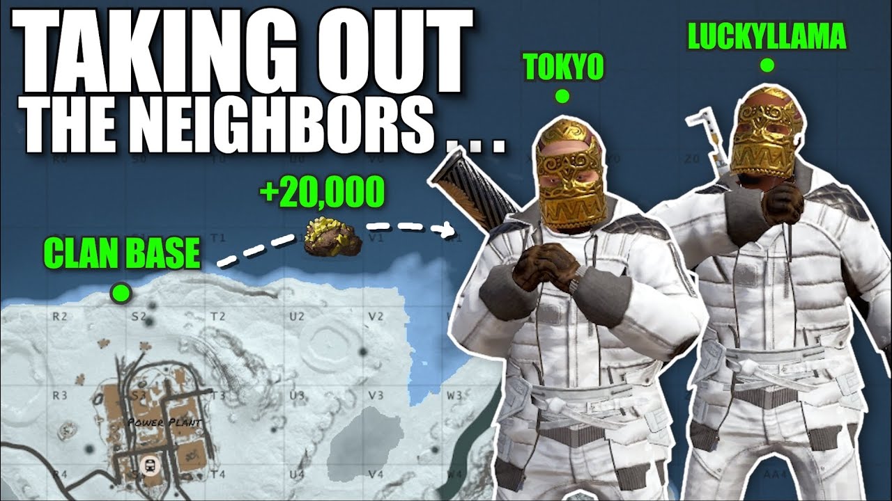 LuckyLlama and I declared WAR on the clan next to us in Rust...