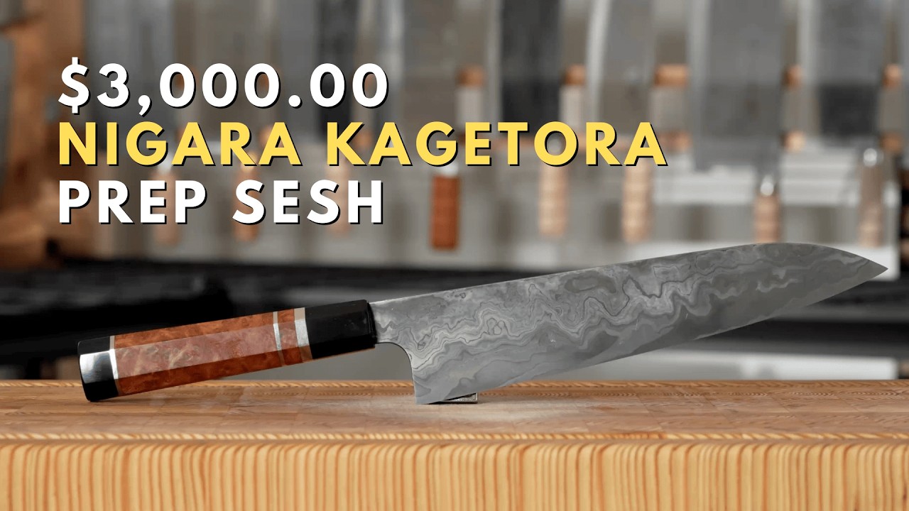 This is a $3,000 Chef's Knife | Nigara Kagetora Coreless Damascus Prep Sesh