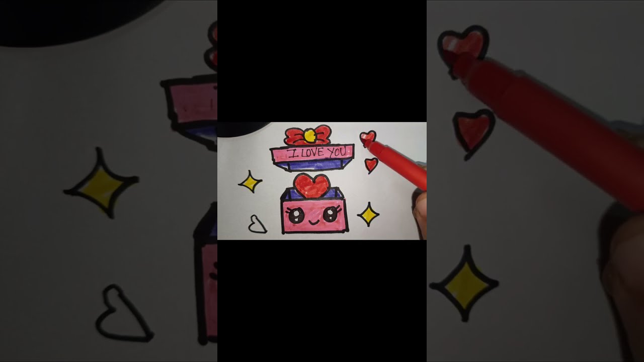 Gift box easy drawing ideas  tutorial 