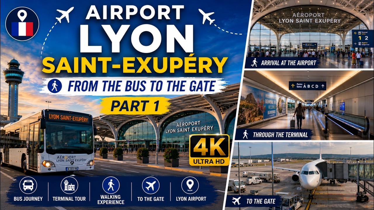 Airport Lyon Saint-Exupéry - From the bus to the gate - Part 1