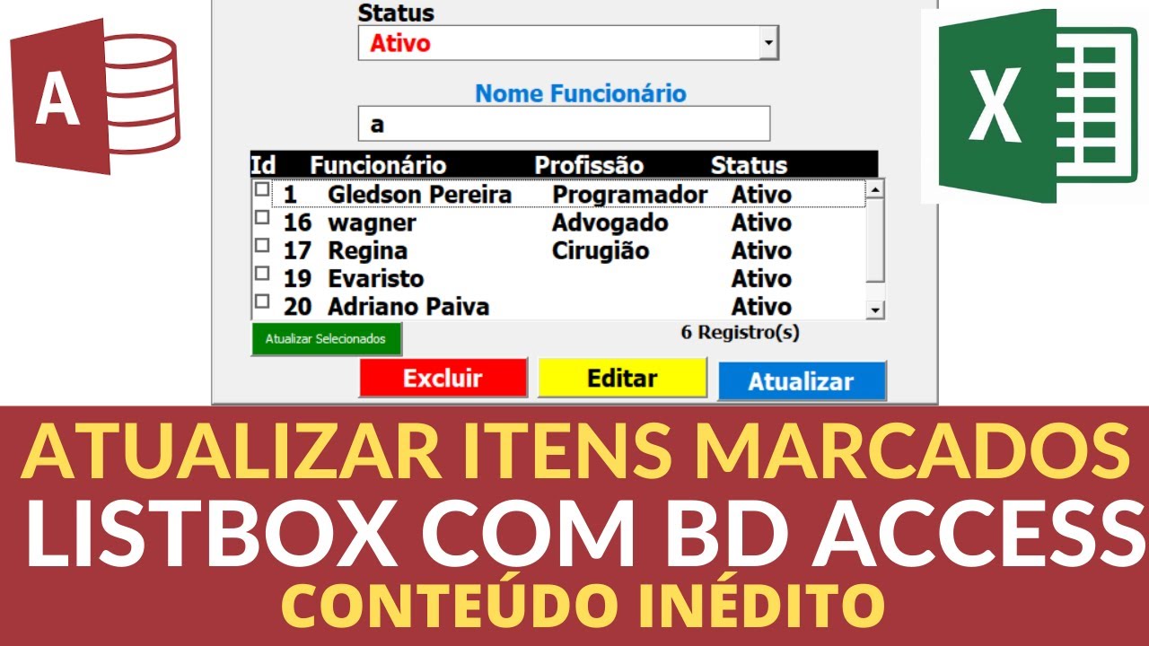Atualiza&ccedil;&atilde;o itens marcados no Listbox com banco de dados access | UPDATE com SET e Where BD Access