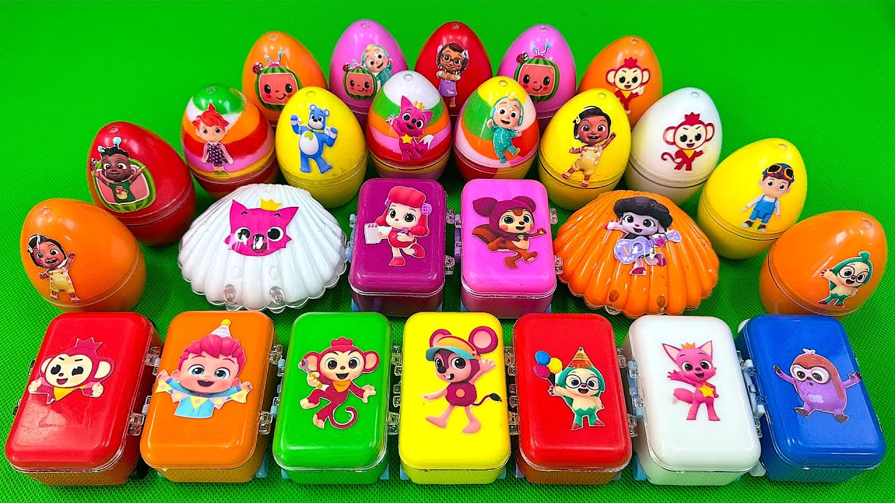 Satisfying Slime Moments with Pinkfong Characters Jeni, Hogi, and Bebefinn! Colors & ASMR