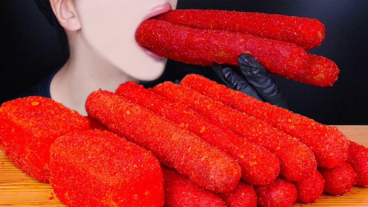 ASMR HOT CHEETOS SAUSAGE SPAM SPICY COOKING MUKBANG 치토스 소세지 스팸 먹방 スパム ソーセージ Sosis 咀嚼音 EATING SOUNDS