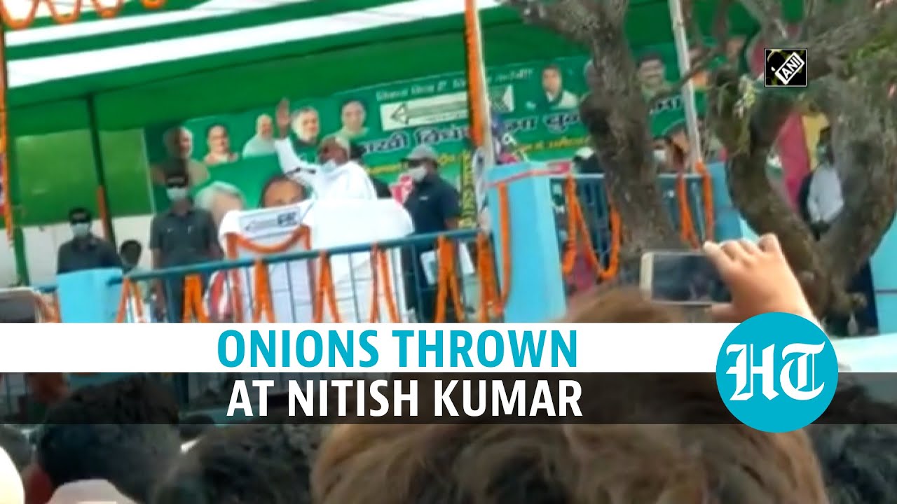 &lsquo;Keep throwing&rsquo;: Nitish Kumar after onions thrown at him during poll rally