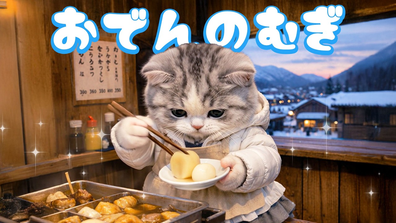 【社畜ねこのむぎ】おでん屋さんを始めたむぎの1日に密着🐱🍢
