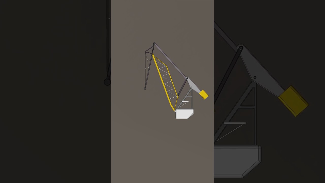 Level Luffing Crane (Horse-head jibs) (Mechanical Movement Part 129) #mechanism #animation