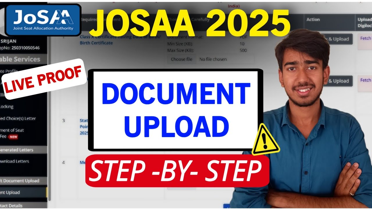 How To Upload Documents LIVE Process | JOSAA 2025 Document Upload | Josaa Online Reporting