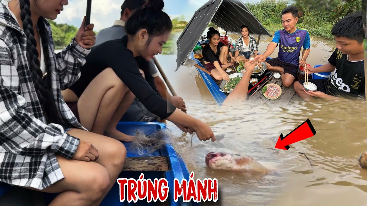 Vừa Kéo Lưới Lên – Subi Sốc Khi Cá Khủng Nhảy Tóe Nước | Lộc cá lăng 