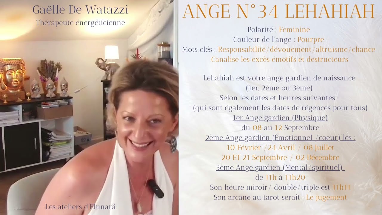 ✨️Ange n°34 LEHAHIAH présentation et symbolismes des anges gardiens👼