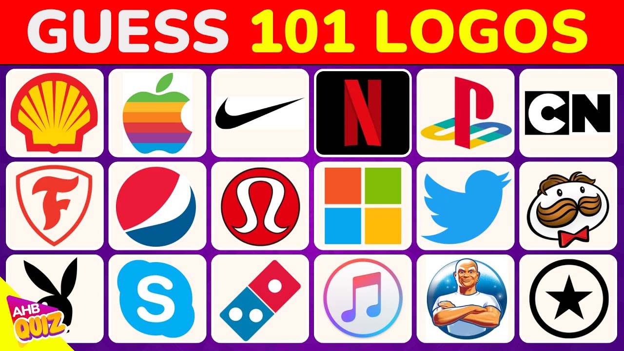 LOGO QUIZ: Guess The Logo in 3 Seconds (101 Famous Logos) - AHB Quiz Trivia