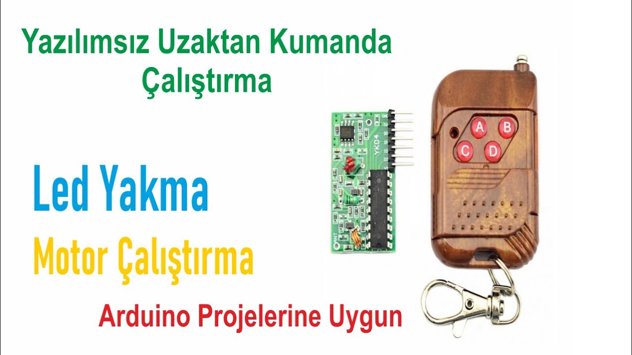 Yazılımsız Uzaktan Kumandanın Testini Yaptık | Arduino Uyumlu | 315mhz Kumanda Modülü