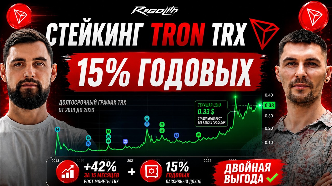 Стейкинг TRON (TRX): Пассивный Доход 15% Годовых + Рост Монеты +42% &mdash; Как Получить Двойную Выгоду
