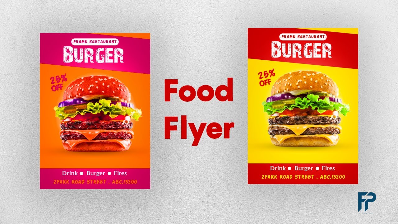Food Flyer design | PhotoShop | tutorial | Frame Photo