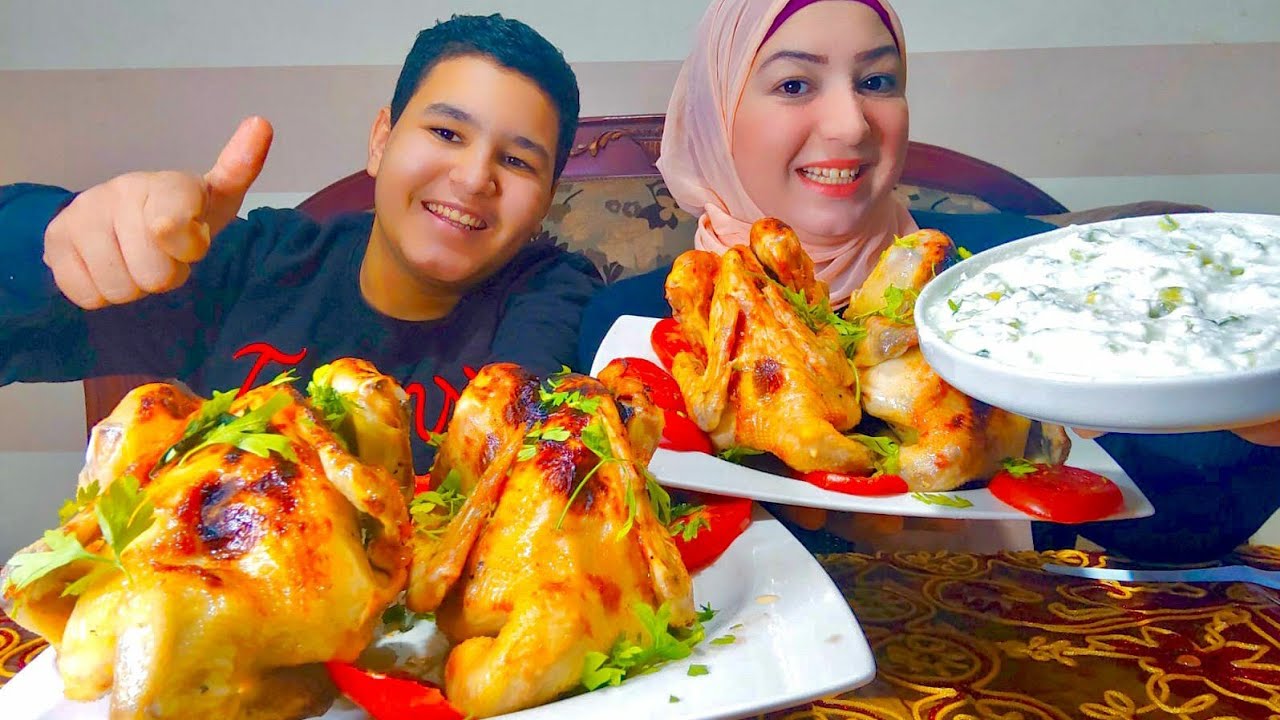 تحدى اكل اربع دجاجات محشيه رز /العقاب رضعت الفيل🤢