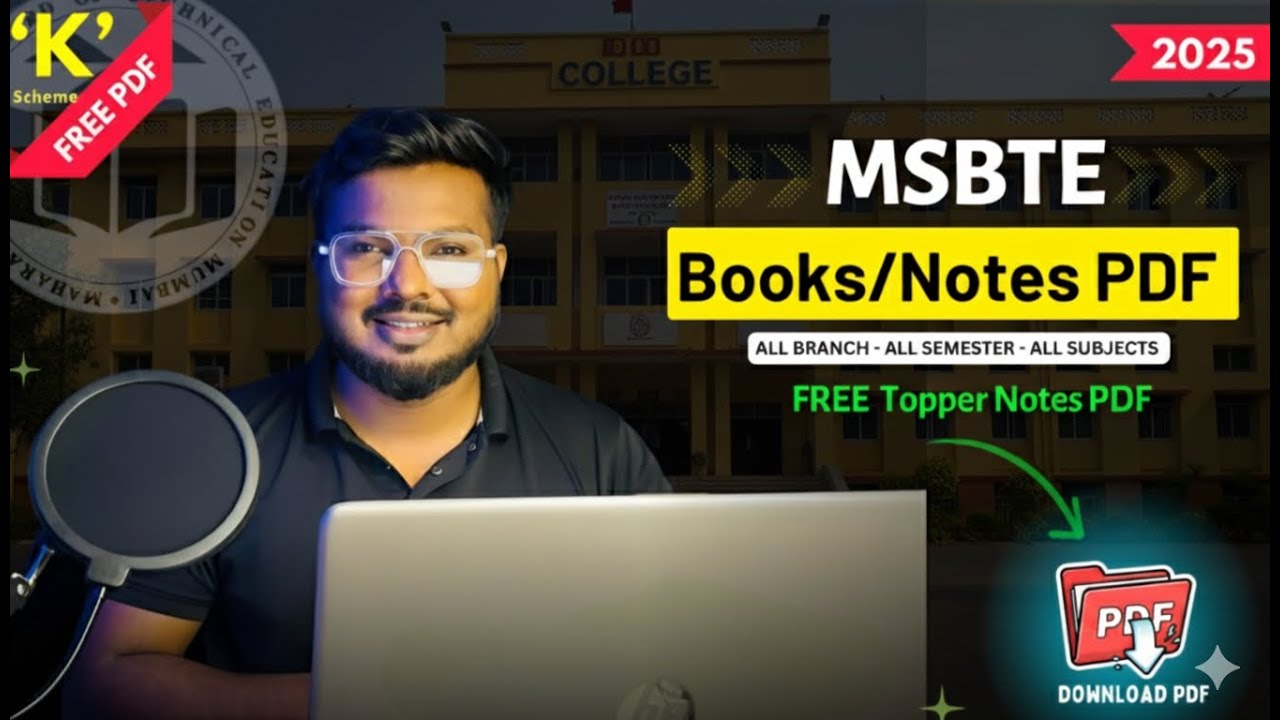 🔴 MSBTE &lsquo;K&rsquo; Scheme FREE Books/Notes PDF | Diploma All Branch All Semester All Subjects Free PDF ✅