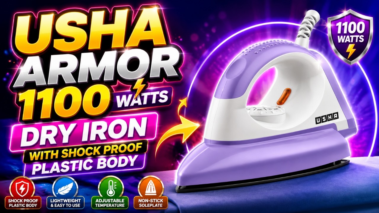 USHA Armor AR1100WB Dry Iron Review | Powerful 1100W Performance | Purple Elegance #trending #usha