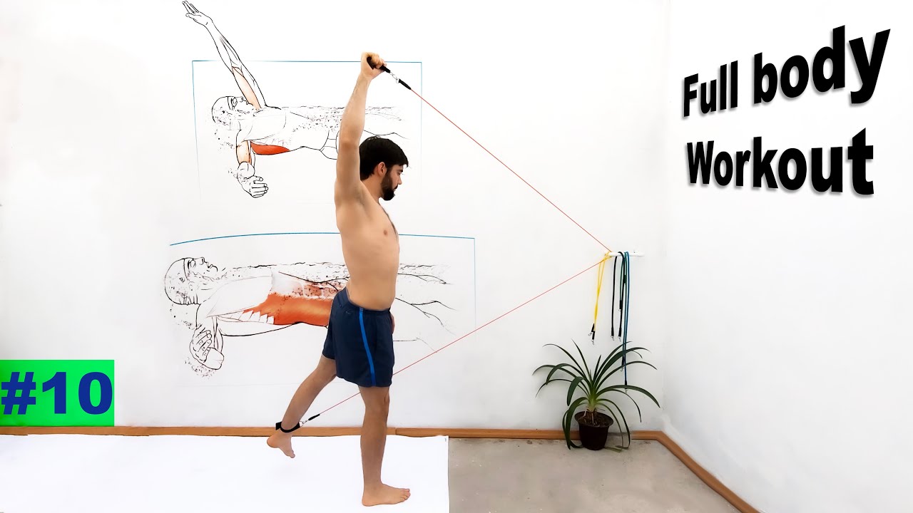 Stretch bands exercises for swimmers. Full body dry-land simulation workout #10