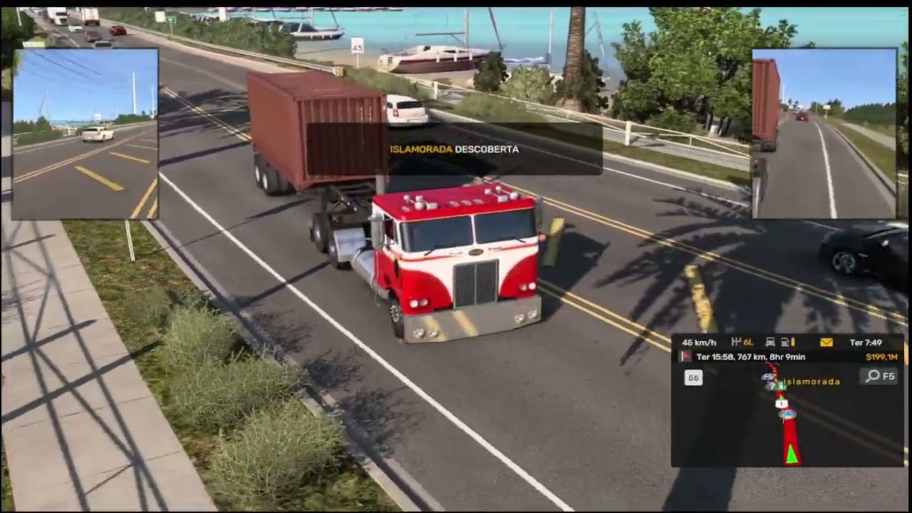 American Truck Simulator mapa expansão USA+CANADÁ+ALASKA trecho da Flórida