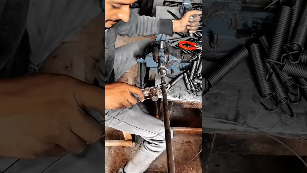Coil Spring Manufacturing Work Tool with Manual Coiling Machine #worktool