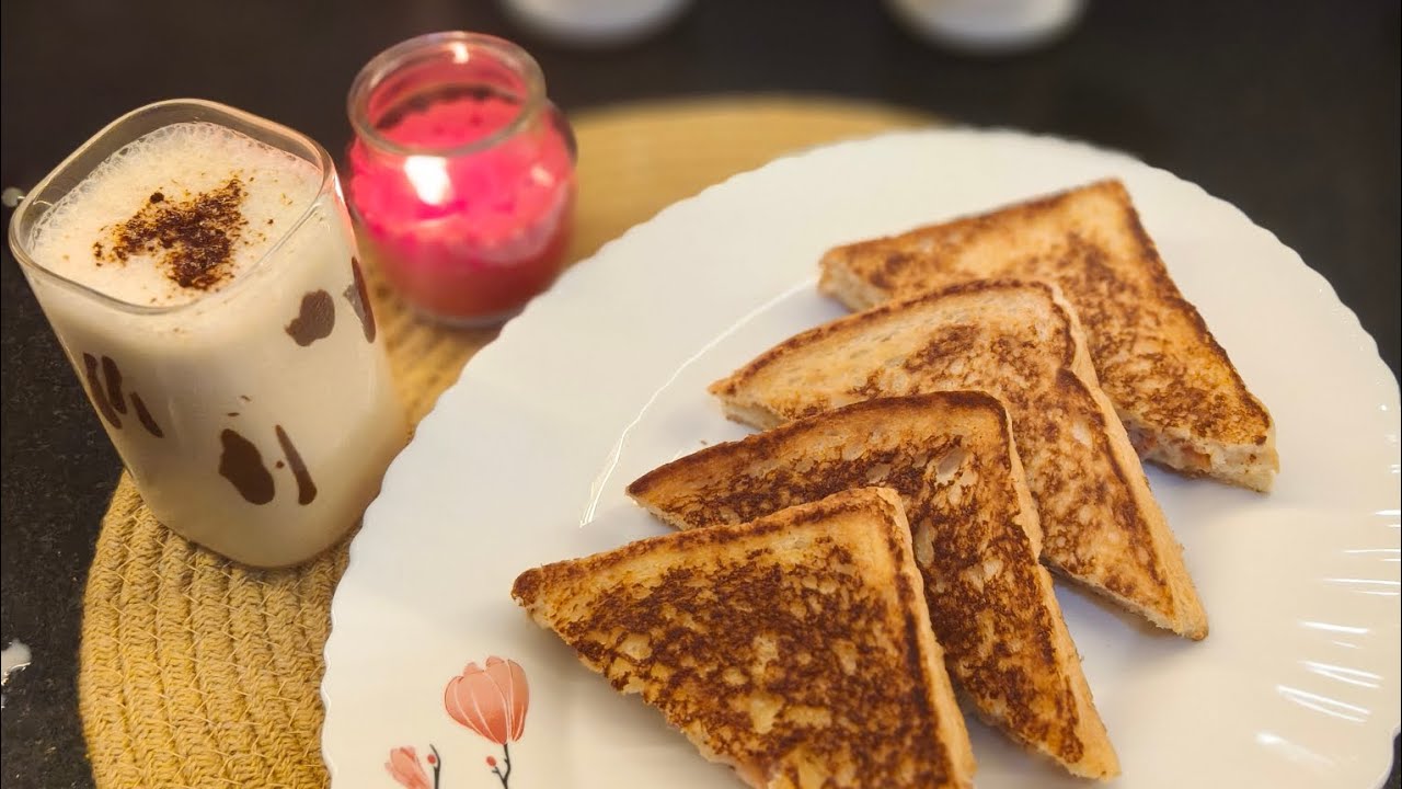 “Evening Special ☕🥪 Butterscotch Cold Coffee with Simple Grilled Sandwich”@Snehalmakesmagic2025 