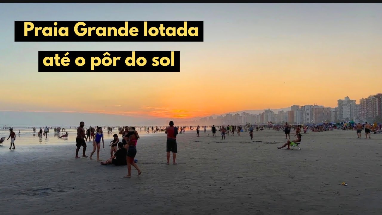 CARNAVAL em Praia Grande, muita gente e Por do Sol incrível 