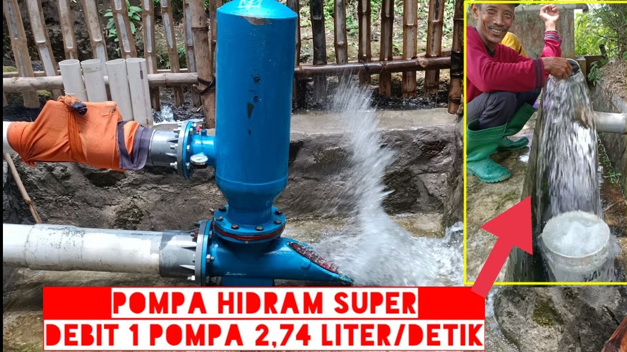 Pompa Hidram Super, Debit Output 2,74 liter/detik | Model FLAP6 | Sanan Hydraulic Ram Pump Indonesia