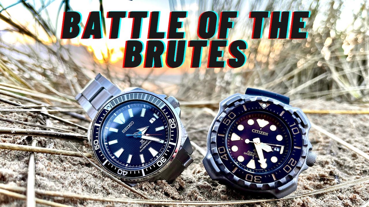 Which to keep?! Seiko Samurai SRPF03K1 vs Citizen Promaster BN0220 Dive Watch Shootout