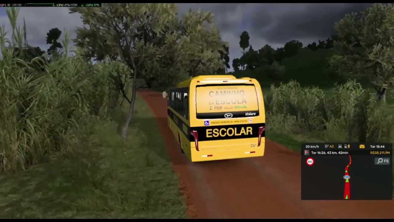 Micro ônibus  escolar saindo com funcionsrios da fazenda pra escola  mais .