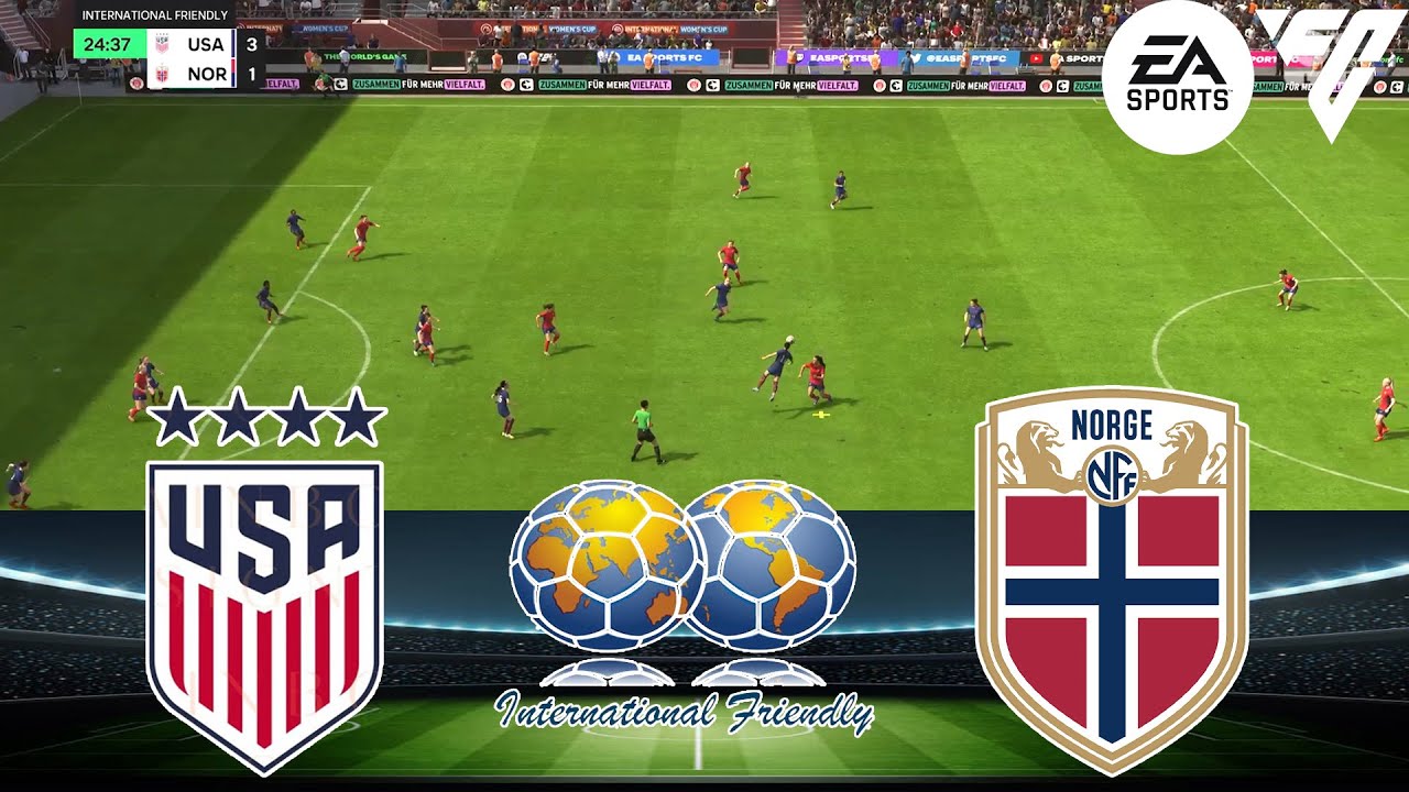 FC 24 - USA W vs Norway W 17/3/2024 - INTERNATIONAL FRIENDLY - Gameplay PS5