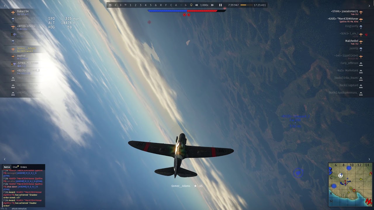 Re.2005 serie 0 War Thunder Realistic Battles 4 Kills - piloted by Gomez Adams