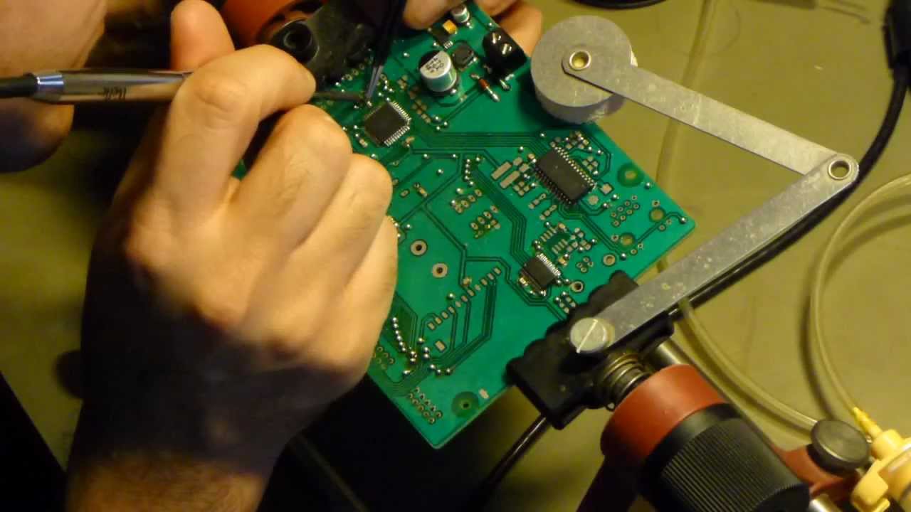Ultimate sensor board: Chicken food soldering process.