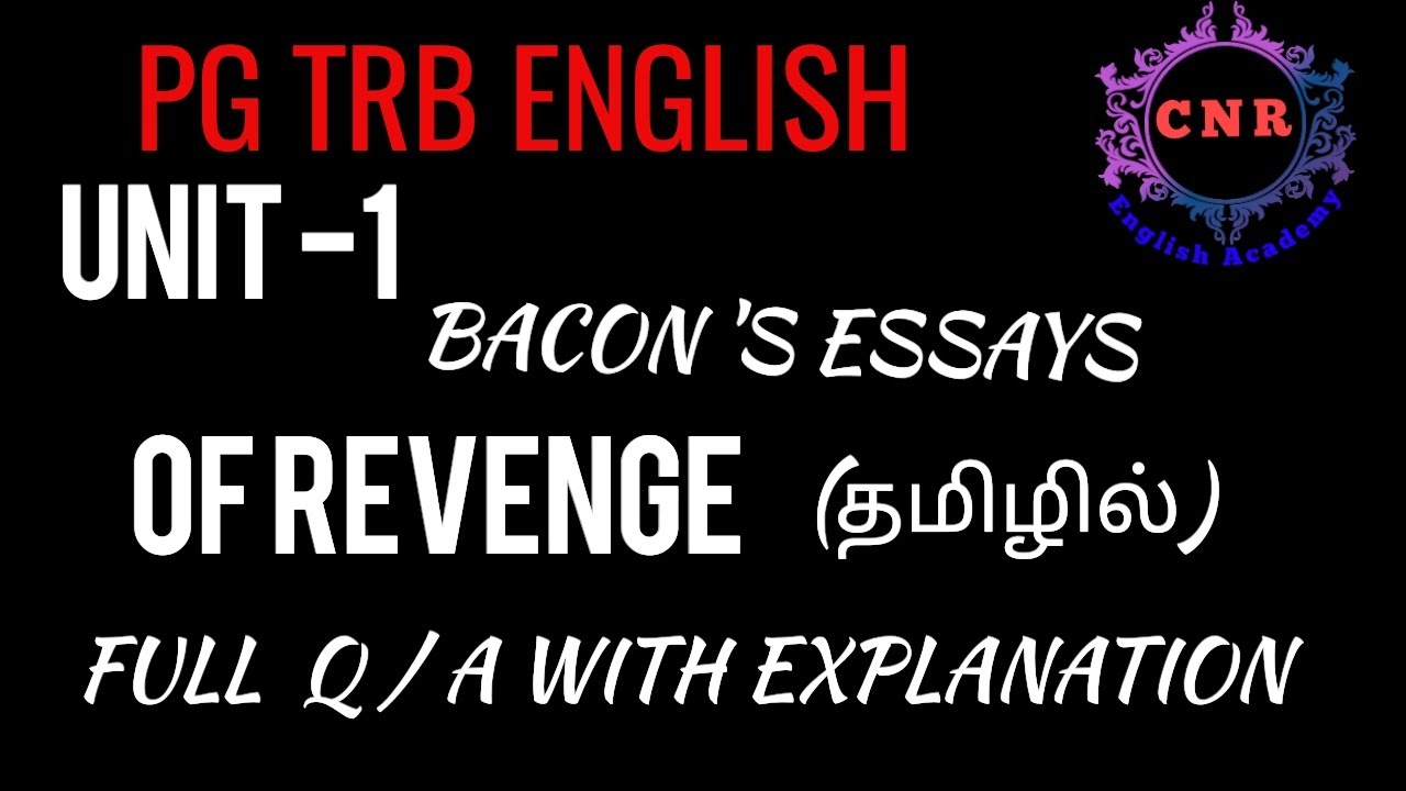 Bacon Essays OF REVENGE