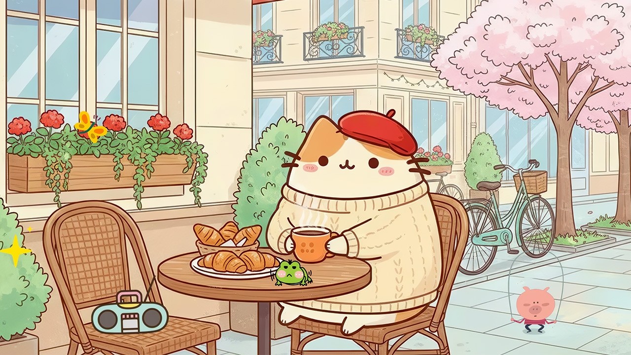 Mochi's Sunny Spring Caf&eacute; ☕ Relaxing Lofi for Focus & Relaxation 🎶  Chill Lofi Spring
