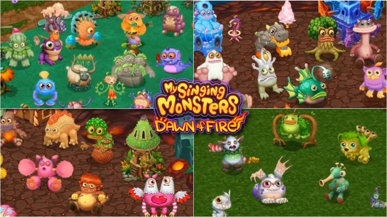 All Monsters on the Continent in My Singing Monsters Dawn of Fire