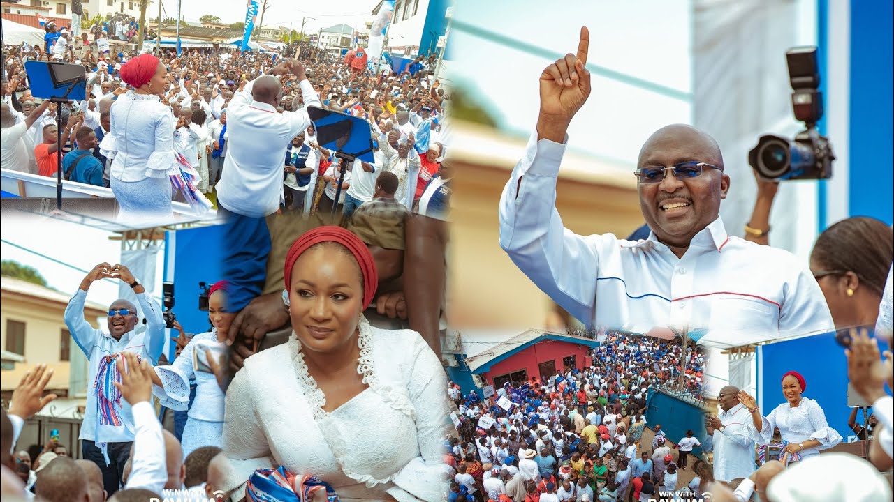 Watch how  Dr Bawumia, his Wife were mobbed with heavy crowd at NPP Headquarters to submit forms  