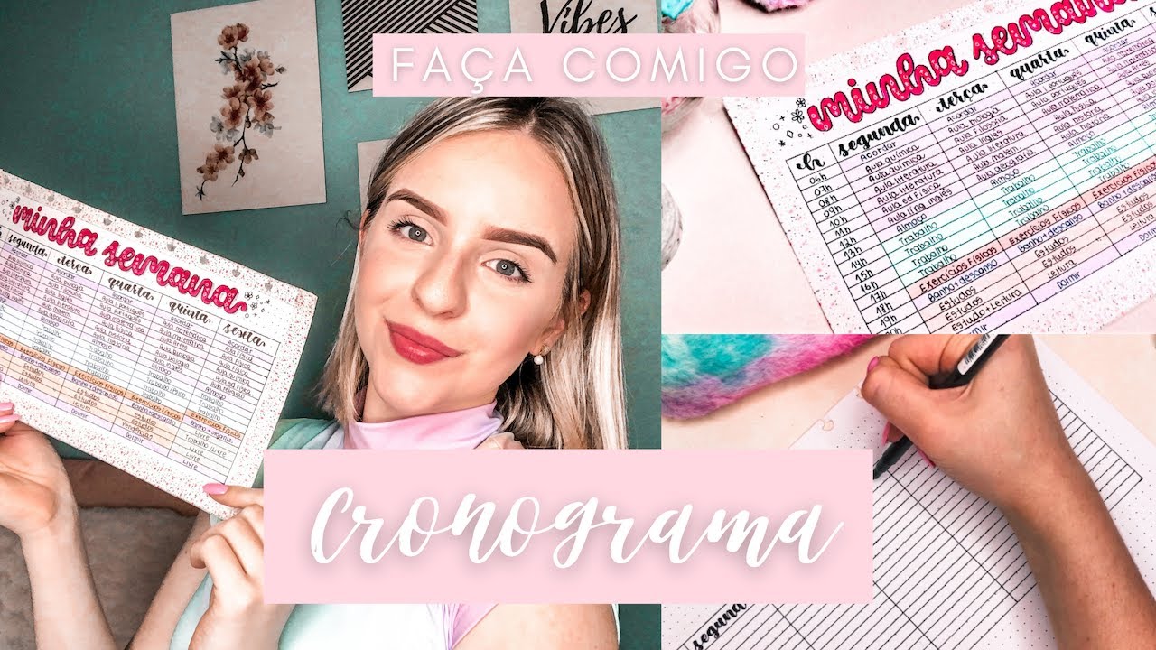 Fazendo um cronograma de rotina e estudos - lindo, prático e eficiente 🤓 ✏️