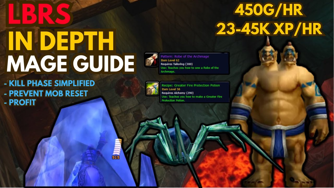**Улучшенный** WoW Classic LBRS Маг AoE Boost 120+ монстров