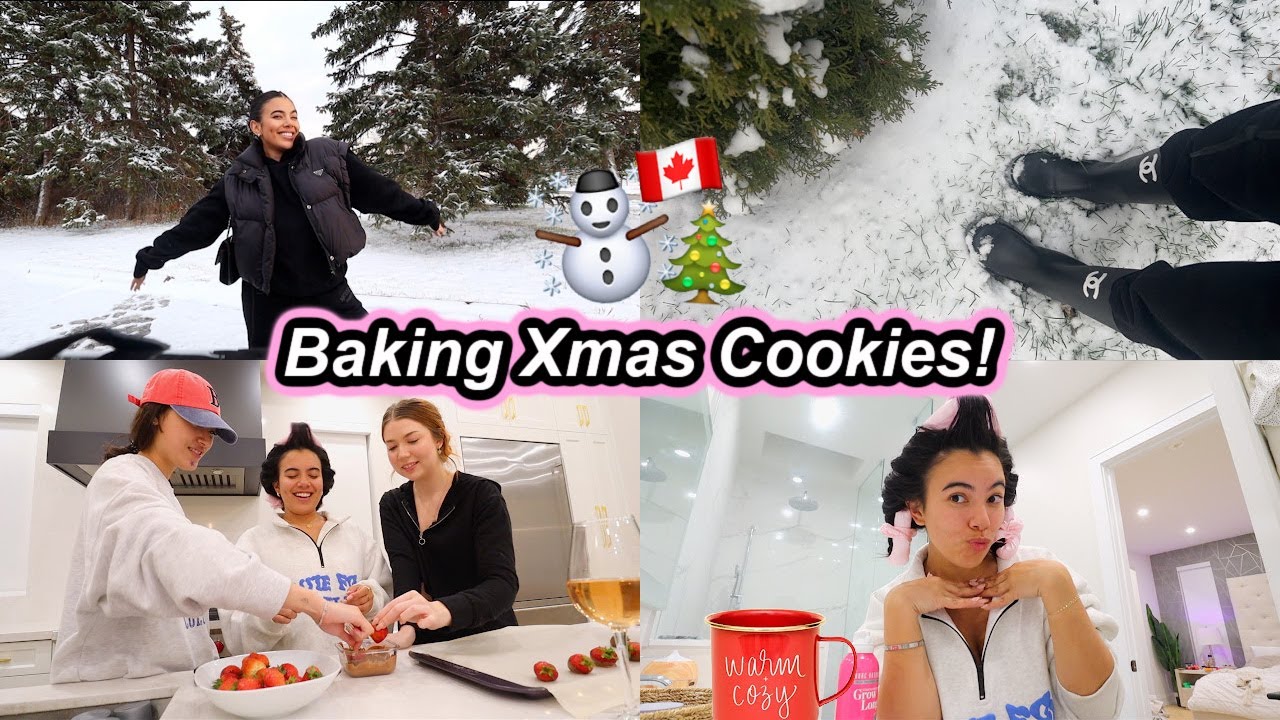 BAKING CHRISTMAS COOKIES! Cozy SNOW DAY In My Life + FIRST SNOW Of The Season | vlogmas day 13 ❄*⋆⍋*