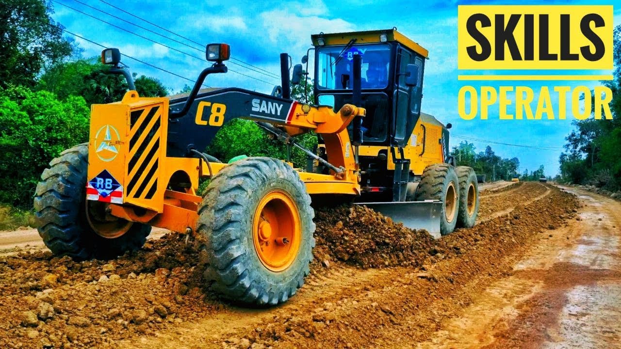 Motor Grader Road Construction  SANY C8 Operator Skills