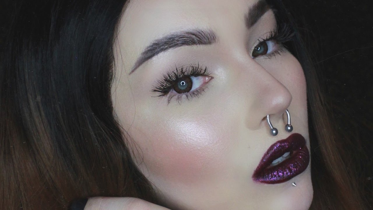 glowy skin, fluffy brows, individual lashes + glitter lips makeup tutorial