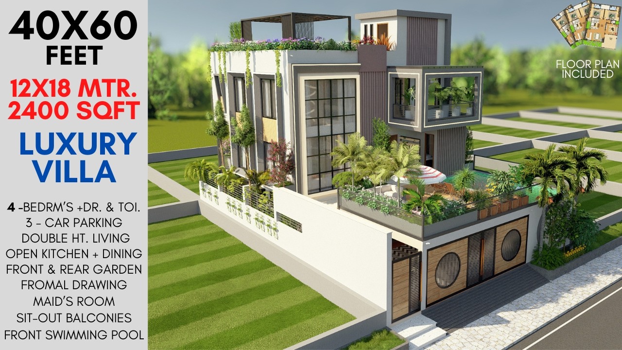 Обзор красивой роскошной виллы 4BHK | Полная архитектурная экскурсия | Участок 12&times;18 м | ID-252